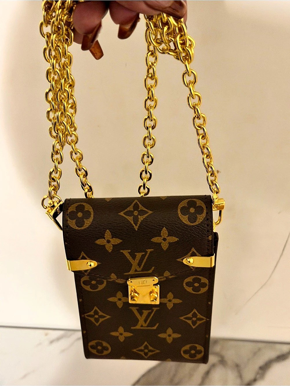 Soft Trunk Phone Box Monogram Crossbody Bag
